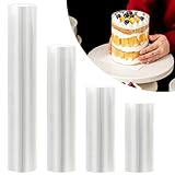 Tortenrandfolie 4er Pack Tortenfolie aus Acetat Rolle 8/10/15/20cm x 10m Transparent Wiederverwendbar Harte Hochrand-Ausführung Torten Folie für Mousse Kuchen Schokolade Backdekoration
