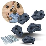 Spielturmking® Klettergriffe Anthrazit 5-30 Stück, Klettersteine Kinder, Klettergriffe Kinder für Klettergerüst Outdoor und Kletterwand Kinder, Kletterwand Griffe für Spielturm Outdoor & Indoor (5)
