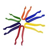 LRXIYODE 6 Stück Teiliges Kunststoff Pinzetten für Schmuckherstellung Basteln mit Ergonomischem Griff Rutschfest Präzise Flachspitzen für Perlen Stempel und Kleine Gegenstände