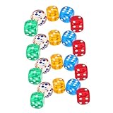 Vaguelly 20 Stück Würfelspielwürfel Für Brettspiele Würfel Für Das Klassenzimmer 6 Seitige Farbige Würfel Spielzeugwürfel Durchscheinende Farbwürfel Für Halloween Partyspiele