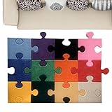 Nixiara Bodenmatten, ineinandergreifend, 12 quadratische Puzzlematten | Kreative Wanddekoration für Schlafzimmer, Kinderzimmer, Wohnzimmer