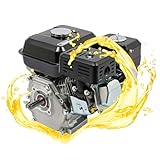 BRRIDE 7.5PS 4 Takt Benzinmotor Standmotor mit 20 mm Achse, 4KW 3600 U/min Go Kart Benzin Motor Industriemotor Kartmotor Luftkühlung Motor (7,5 PS Schwarz)