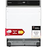 Telefunken Geschirrspüler 60 cm teilintegrierbar, Einbau Spülmaschine, 12 Maßgedecke, 6 Programme, AquaStop, Startzeitvorwahl, Auto-Door, leise 45 dB, Eco, höhenverstellbar, Besteckkorb, GET6012DI