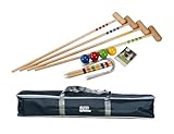 GICO Qualitäts Krocketspiel/Krocket/Crocket für 4 Spieler (100 cm Erwachsenengröße) mit Transporttasche - Spiel gut (Auszeichnung) - Made in EU-3244