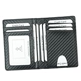 GALPADA RFID Carbonfaser Herren Geldbörse Wallet Kartenetui mit Multi Fächern Leichtes Portemonnaie für Alltag und Business Modischer Geldbeutel in Schwarz Sicherer Schutz vor