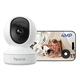 Reolink 2K 4MP WLAN Überwachungskamera Innen, 360°-Ansicht Baby Monitor mit Personen-/Tier-/Weinen-Erkennung, 2,4 GHz WLAN Kamera Indoor, Auto-Tracking, Datenschutzmodus, Zwei-Wege-Audio, Ohne Abo, E1