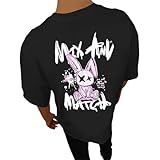 T-Shirts Männer Hemd Kurzarm Bluse Tops Herren Rücken Print T Shirts Für Männer Sommershirt Kurzarm T Shirts Mode Motiv Kleidung Retro Freizeithemd Jungen Tee Rundhals Große Größen T Shirt (Black, L)