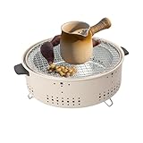 Holzkohlegrill, tragbarer Holzkohlegrill,Antihaftbeschichteter Grill mit Anti-Verbrühungsgriff - Dualer Grill-Holzkohleofen, Tischgrill-Holzkohle für Zuhause, Party, Outdoor, Camping