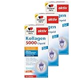 Doppelherz Kollagen 5000 Liquid Knorpel + Knochen + Muskel-Funktion – leistet Beitrag zur normalen Kollagenbildung für eine normale Knorpel- und Knochenfunktion – 3er Pack (3 x 14 Portionsbeutel)