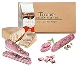 Almgourmet - Geschenkset 'Südtiroler Kennlernbox' - Feine Delikatessen aus Italien - Salami, Speck, Käse - Backmischung für Pizza