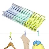 Cozary 30 Stück Wäscheklammern mit Haken, Plastik Handtuchklammern Stabile Clothes Pegs mit Rundlochdesign, Mehrfarbig Winddichte Klammer für Wäsche Hosen T Shirts Unterwäsche Kuscheltiere