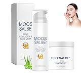 Moossalbe Antifaltencreme,Moos Gesichtspflege Set,Falten Feuchtigkeitscreme,Mooscreme gegen Falten Gesicht,Soforteffekt Moos Salbe,Nährt Trockene Haut und Verleiht Einen langanhaltenden