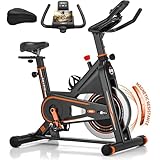 DMASUN Heimtrainer Fahrrad Profi, Leises Hometrainer Fahrrad mit magnetischem Widerstand, Wartungsfreier Ergometer Heimtrainer mit LCD-Monitor, Idoor Bike mit weichem Sitzbezug, 160kg Belastbar