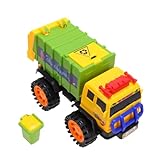 BESTonZON Friktionsbetriebener Müllwagen Pull Back LKW für Kleinkinder Robustes Sanitation Car Toy Umweltbewusstes für Jungen und Mädchen Langlebig und Sicher Große Farbe Zufällige Farbe