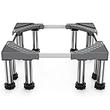 DEWEL 12 Füße Kühlschranksockel,podest für waschmaschine und trockner,Untergestell für Waschmaschine,Bärenlast 450kg,Geeignet für Kühlschränke,Waschmaschinen(Breite:43-57cm/Höhe 18cm-20cm)