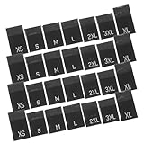 Cabilock 700 Stück Größenmarkierungsstoff Etiketten für den Einzelhandel Nähetikett für Kleidungsstücke Kleidungsschilds Etiketten für Bekleidungsstoffe Kleidungsetiketten Polyester Schwarz