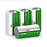 Granicell 4 Pack 10000mAh Wiederaufladbare D-Batterien Hohe Energie, niedrige Selbstentladung NiMH D-Cell Batterie