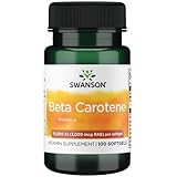 Swanson Beta Carotene (Beta-Carotin), 10000 IU, 3000mcg, hochdosiert, 100 Weichkapseln, Laborgeprüft, Glutenfrei, Ohne Gentechnik