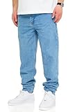 behype. Herren Jeans Tapered-Fit Jeanshose 100% Baumwolle Denim Baggy Hose Used Look Men's DC_JN-243-Light Blue-W32