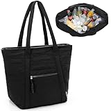 Fasrom Isolierte Kühltasche für 30 Dosen, große, auslaufsichere Einkaufstasche mit Reißverschluss, weiche Seiten, Einkaufstasche für Lebensmittel, Getränke, geeignet für Strand, Picknick und Outdoor