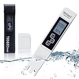 TDS Wassertester Trinkwassertest 3 In 1 Wasserqualitätstester EC Digital Trinkwasser Wasserqualität Tester TDS Messgerät Tester Sensor Gerat Wasser Leitungswasser für Aquarium PPM Fischteich (Weiß)