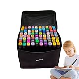 Generico Tip Marker Set | Fasermaler mit feiner Spitze und Pinselspitze, Kreative Zeichenstifte, Tragetasche mit feiner Spitze und Pinsel