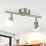 muyuua LED Deckenstrahler 2 Flammig Deckenleuchte: 6W GU10 Modern 350° Schwenkbar Deckenlampe Spot 3000K Warmweiß Strahler Spotlight Decke Innen Deckenstrahl für Küche Wohnzimmer Schlafzimmer