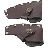 OFFSCH 2 Stück Teiliges Lederschutz Cover für Axtset Robustes Einfach zu Montierendes Hutzenetui mit Druckknopf Tragbar und Gürtelbefestigt für Outdoor Camping und Zufällige Farbe