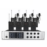 LIULIQ 8 Kanal-Wireless-Mikrofongerät, 1-zu-8-Wireless-Mikrofon Mit Acht Mikrofonen Und LED-Display-Bildschirm, Vier Antennenempfang Für Karaoke KTV DJ Wedding Party Church