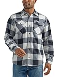 Wrangler Authentics Herren Fleece hemdjas met lange mouwen Hemd mit Button Down Kragen, Birkenbüffel, XL EU