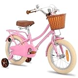 STITCH MANCHI 12 Zoll Kinderfahrrad mit Korb & Stabilisatoren für 2-4 Jahre alte Mädchen & Jungen, Rosa…