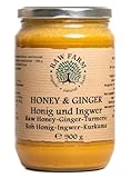900 g Roh Honig mit Ingwer und Kurkuma, aus einer einzigen Quelle, Ungefiltert, Ungeheizt, Naturprodukt von RAW FARM Imkern