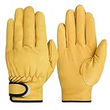 WJIAYAO Gartenhandschuhe Herren Arbeitshandschuhe Reiten Holzbearbeitung Handhabung Gartenarbeit Schweißen Versicherung Handschuhe Herren Damen Kleidung Handschuhe(Yellow,XXL)