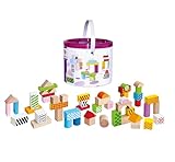 Eichhorn – bunte Holzbausteine – 50 Stück in Box, Bauklötze mit Bedruckung, aus Birkenholz, für Kinder und Babys ab 12 Monaten, Holzspielzeug, Verpackung kann variieren