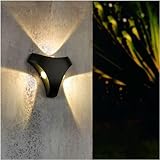 FURREN Aimeryup Wandleuchte für den Außenbereich, LED-Wandleuchte, Garten, Haustür, bunte Beleuchtung, Dekoration, Korridor, Aluminium, Wohnzimmer, Außenwandlaterne (Farbe: Schwarz, kaltweiß)