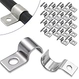20Stücke Edelstahl Kabelschellen Zum Schrauben, Metall Kabelschellen, Kabelfixierung Cable Clips, Edelstahl Befestigung