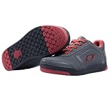 O'NEAL Pinned Flat Pedal Mountainbike Schuhe I MTB Downhill Freeride | Hoher Grip, perfekte Passform I MTB Schuhe Herren & Damen mit verstärkter Zehenkappe | Grau Rot | 45