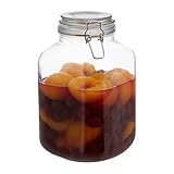 Relaxdays, klar 3 Liter Einmachglas, zum Konservieren, Gastro, Bügelverschluss, Gummiring, luftdicht, XXL Einweckglas, Glas, Eisen, Standard