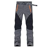 YiLianDa Outdoor Vollständig Herren Softshell Fleece gefüttert Walking Hose Wasserdicht Winddicht Warm Winter Hose