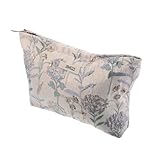 FRCOLOR Kleine Kosmetiktasche mit Blumenmuster Leichter Kulturbeutel Reisefreundlicher Makeup Organizer mit Reißverschluss Flexible Aufbewahrungstasche für Pinsel und Kosmetik
