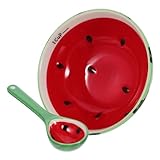 IMIKEYA Keramik Schüssel mit Löffel Niedliche Obst Design Salatschüssel Spülmaschinen und Mikrowellengeeignet Stabiles Küchen Geschirr für Erwachsene Teilig