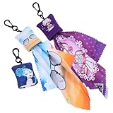 HOODANCOS 3 Stück Mikrofaser-linsentuch Mit Schlüsselanhänger, Brillenputztuch Mit Schlüsselring Für Brillen, Smartphones, Tablets, Optik, Linsen, Kameras