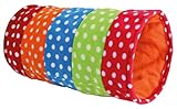 Trixie 4291 Spieltunnel, Fleece, ø 25 × 50 cm, grau/rosa