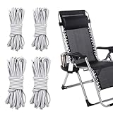 4 PCS Elastische Schnur für Sonnenliege,Universal Elastische Schnur für Sonnenliege,Universal Ersatzkordeln für relaxsessel Garten,Lafuma Gummischnur,Relaxliege Ersatzteile,für Relax-Liegestuhl