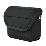 BATHVEVE Elastische Lautsprechertasche mit Befestigungsband Tragbare Aufbewahrungstasche für Reiselautsprecher Staub und Kratzfest Großer Stauraum für Reisen Wandern und Radfahren Schwarz
