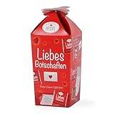 Heidel Liebesbotschaften - Vollmilchschokolade Täfelchen (75g) - 15 Stück Schokolade Mini-Tafeln - Vielfältige Liebesbotschaften - Exquisite Geschenkidee