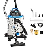 Vacmaster VQ1530SFDC 3in1 Nass- und Trockensauger Bodenstaubsauger, Starke Saugleistung, Wasserablassöffnung, Edelstahl 1500W 30L