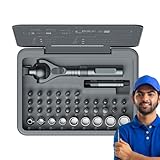 Generisch Ratchet Werkzeug-Set,Metrischer Steckschlüssel Und Ratsche Set - 40 Präzisions-Bits für Heimwerker, Haushalt & Kfz-Wartung