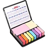 Haftnotizen Set, 2000 Stück Selbstklebende Haftnotizen, Bunte Klebezettel, Page Marker Sticky Notes Set, Notizblock Mit PU-Verpackungs Box für Büro, Schule oder Arbeit