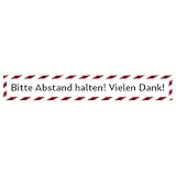 Fußbodenaufkleber Bitte Abstand halten 70 x 10 cm - Aufkleber Bodensticker Bodenaufkleber Hinweis Diskretion